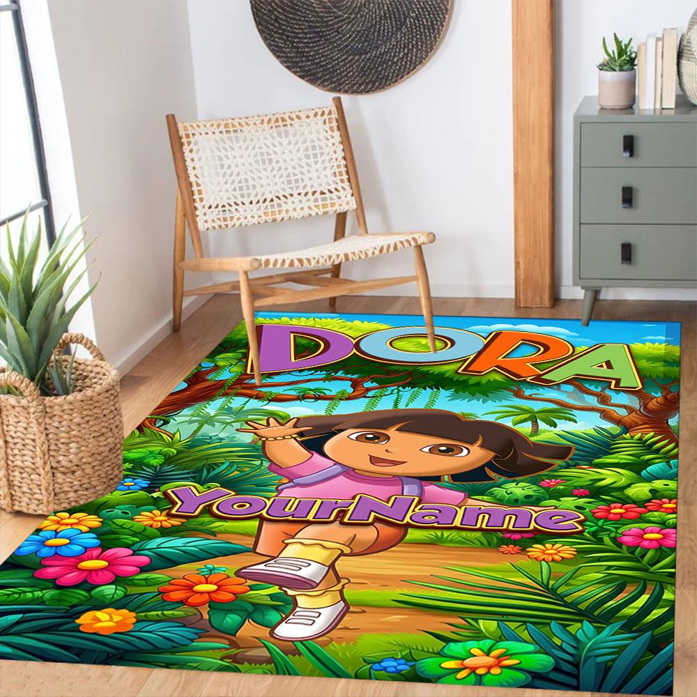 Dora Explorer Customize Your Name Floor Rug Office Rug Perfect for Balcony Dormitory Decorate room Foyer Antislip Carpet Office home decor