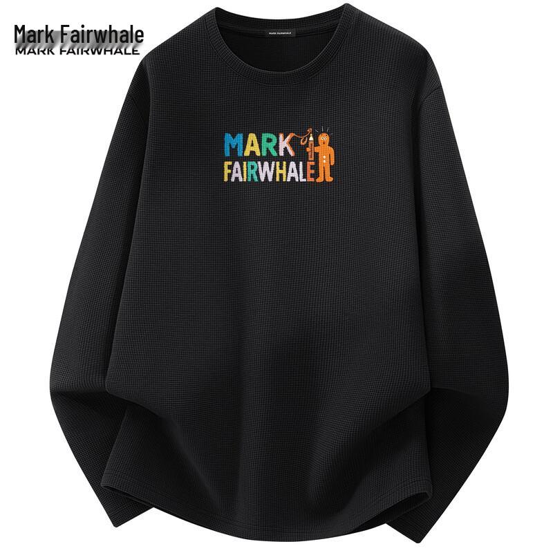 Mark Fairwhale Unisex Heavyweight Waffle Knit Long Sleeve Round Neck T-Shirt
