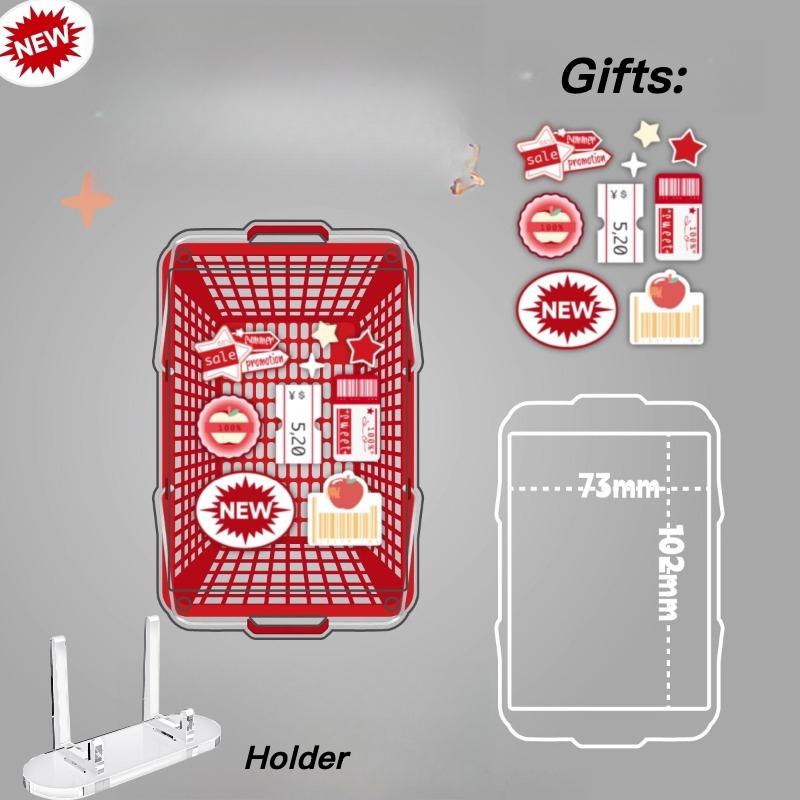 Shopping Basket Acrylic Photo Frame Creative Kpop Card Holder 3 Inch Anime Photocard Protective Case Stylish Card Sleeves 2025