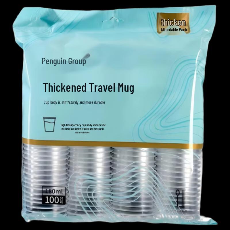 Qie e Tuantuan Thickened Transparent PP Plastic Cups