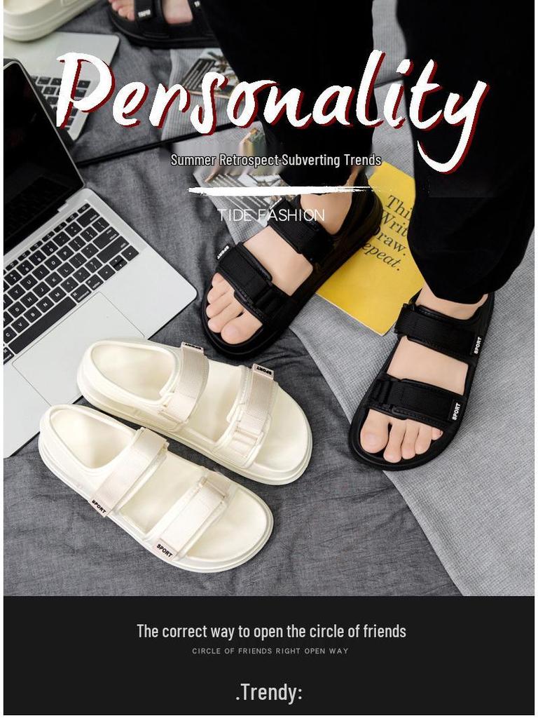 Men's Soft Sole Summer Sandals: Trendy Roman Style Beach Shoes for Parent-Child