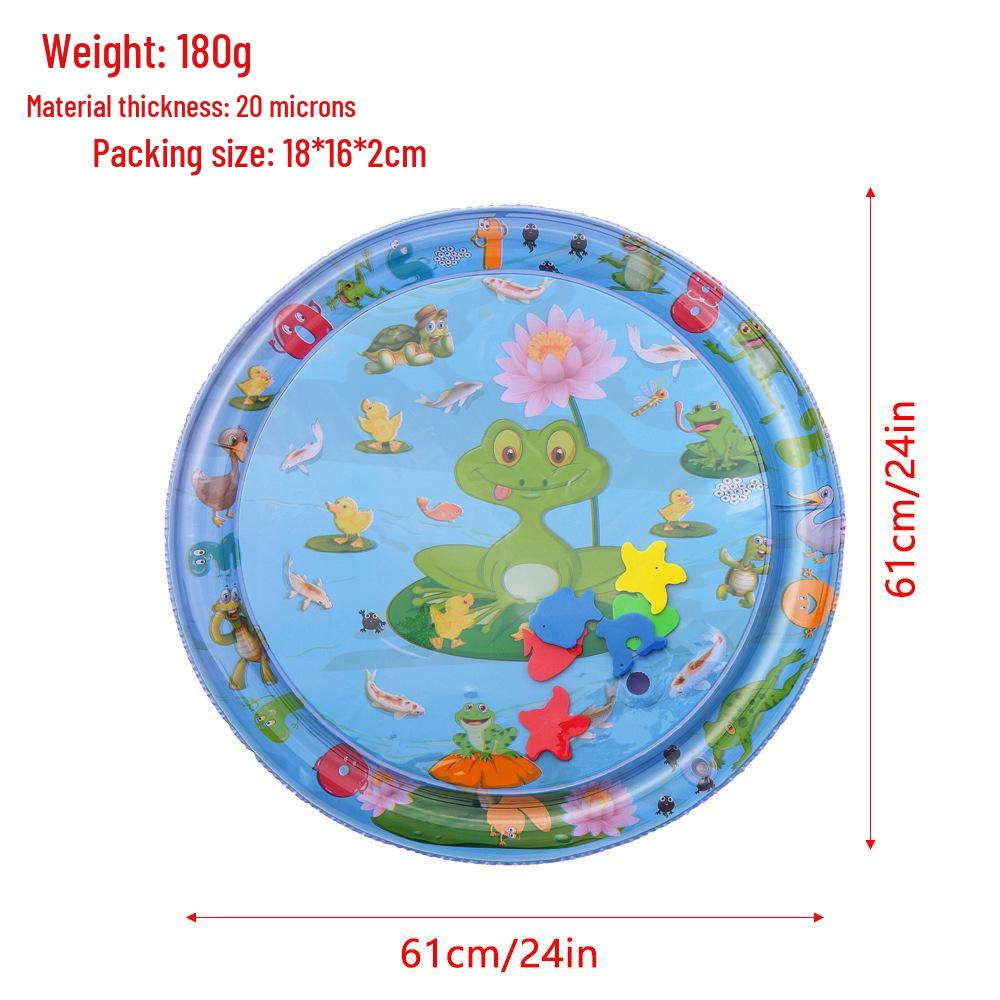 Inflatable Round Pat-Pat Water Mat for Babies & Toddlers - Marine Life Crawling Play Mat