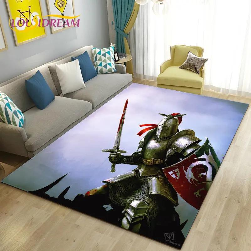 Knight Templar Cavalier Crusaders Game Area Rug Large,Carpet Rug for Living Room Bedroom Sofa Doormat Kitchen,Non-slip Floor Mat