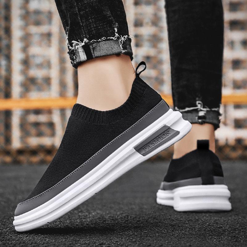 New summer fly-woven mesh shoes men's shoes breathable one-pedal lazy casual sports shoes versatile trendy shoes