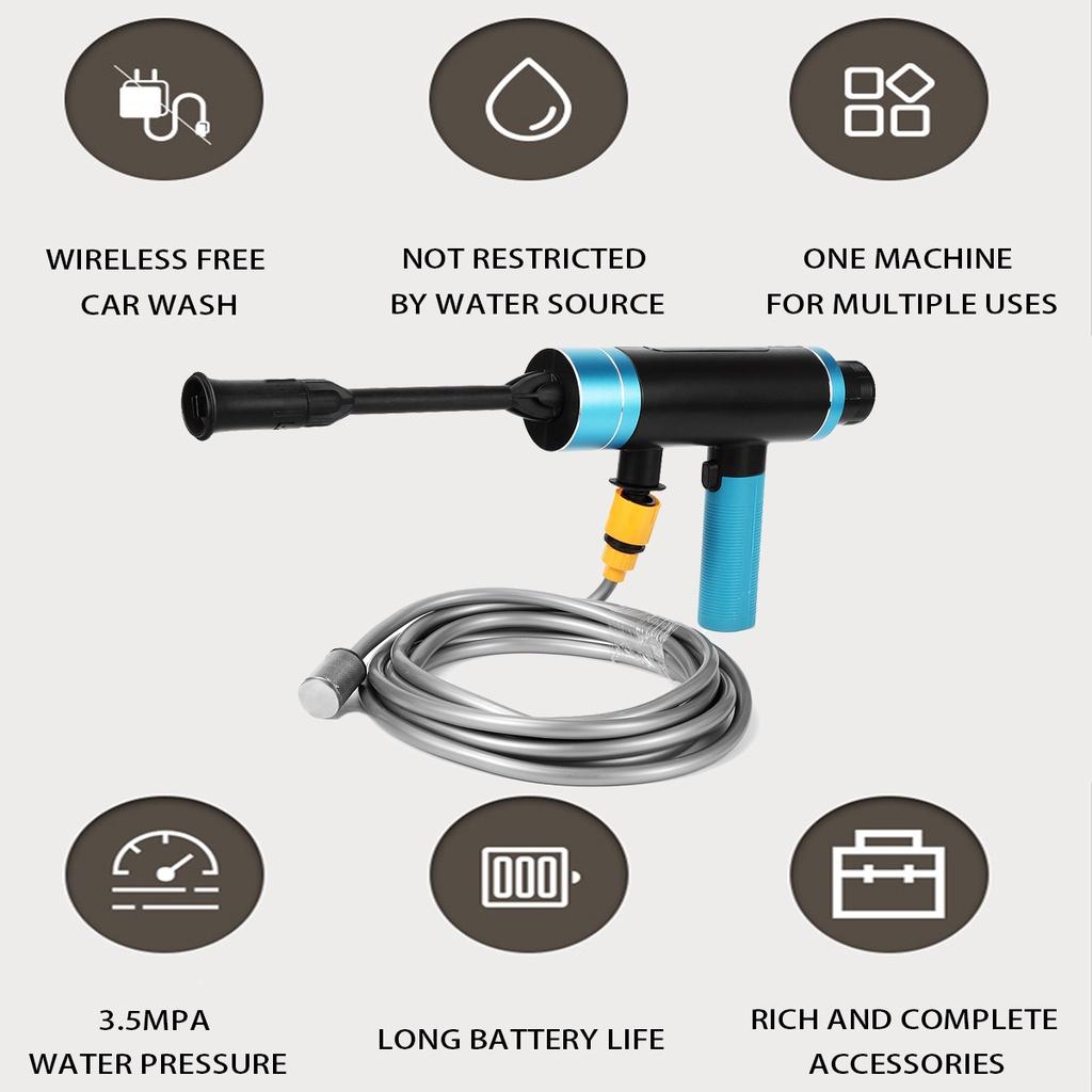12.6V 10000mah Cordless Car Wash Guns 600W Washer Spray Nozzle High Pressure Cleaner For Auto Home Garden Cleaning Electric Car Washing
