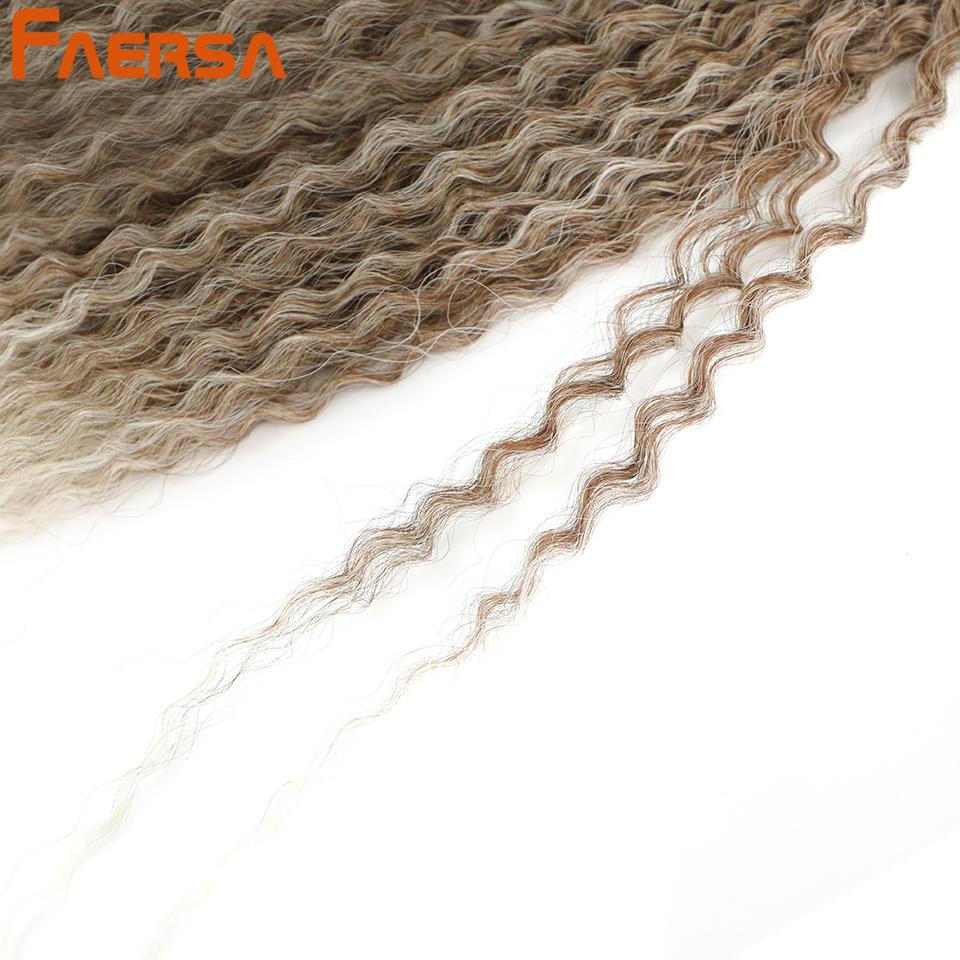 Włosy szydełkowe Brazylijskie warkocze Syntetyczne loki Miękkie warkocze rozszerzenia 20 28 cali Afro Szydełkowane włosy Długie Wodne fale Włosy w kolorze ombre