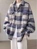 Men's Autumn Retro Plaid Wool Shirt Jacket - Heavyweight, Textured, Trendy Silhouette