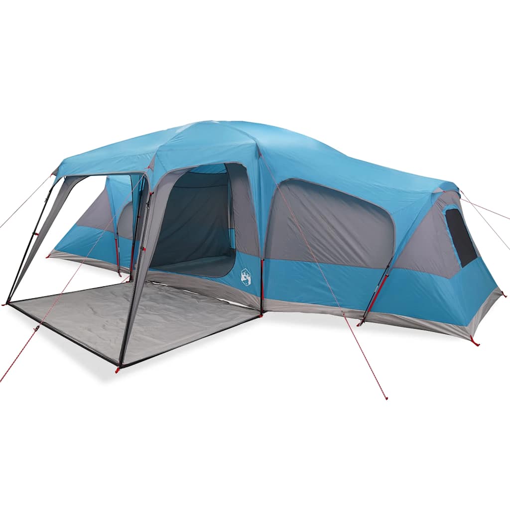 Family Tent with Porch 9 Person Capacity Blue Waterproof