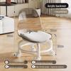 Compact Silent Rolling Stool with Lumbar Support and Soft Cushion