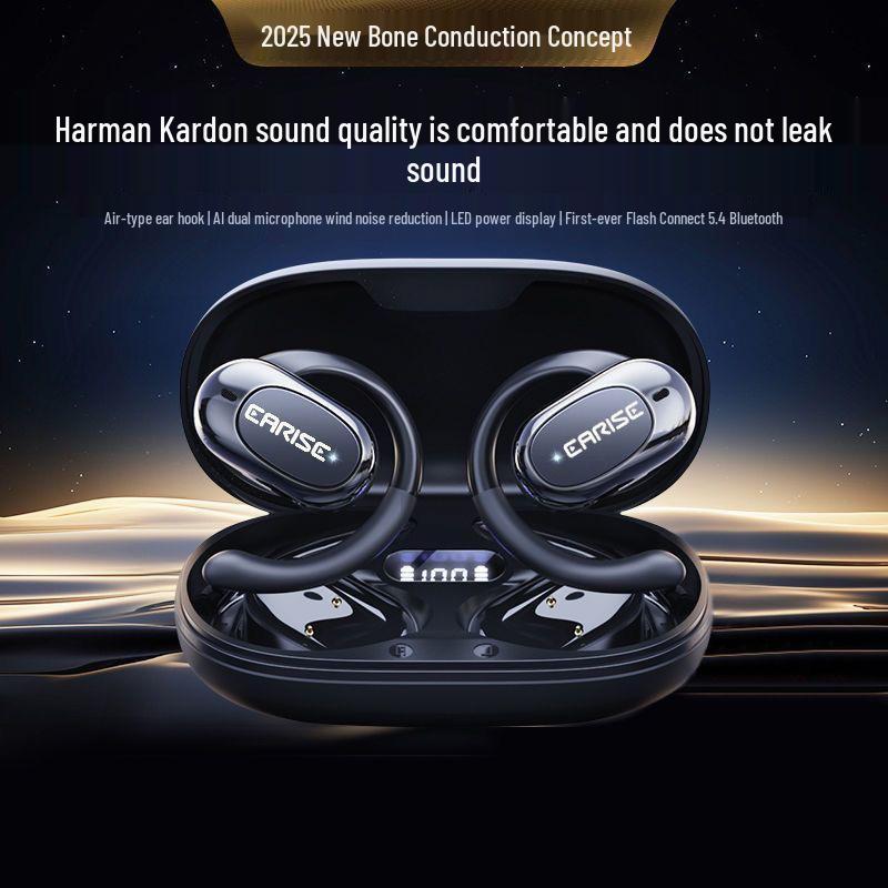 Open-Ear Sport Bluetooth Headphones with Long Battery Life and Noise Cancellation, Compatible with Apple, Huawei, and Jinlin.