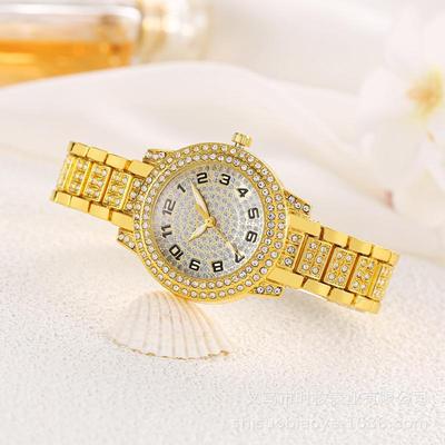 Starry Sky Full Diamond Quartz Watch with Steel Band - Hip Hop Style