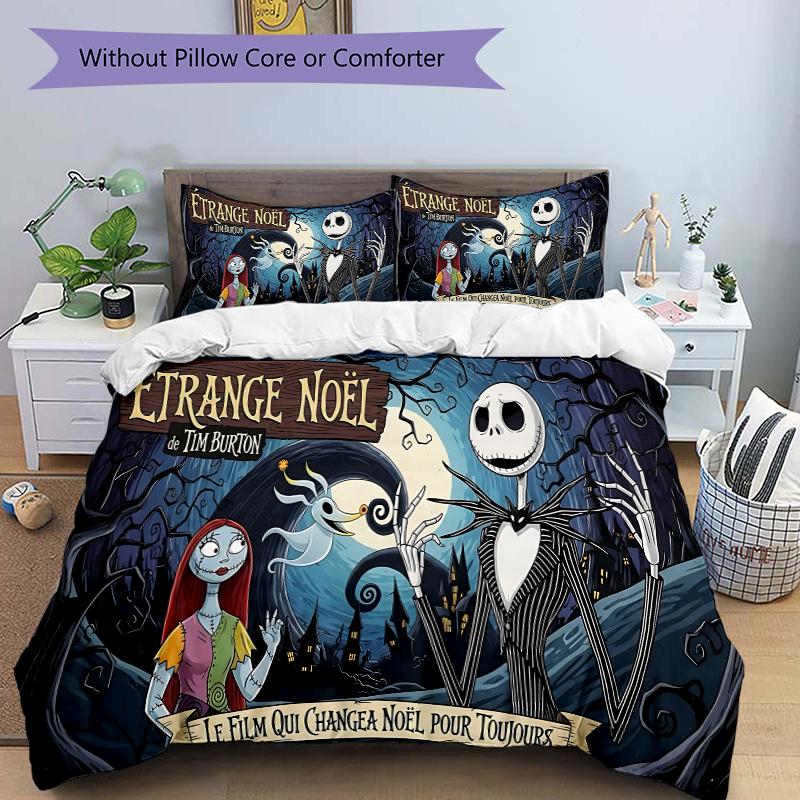 Tim Burton Gothic Christmas Printed 3pcs Bedding Set Soft Microfiber 1 Duvet Cover And 2 Pillowcases Home Bedroom Decor Xmas Gift Q1797