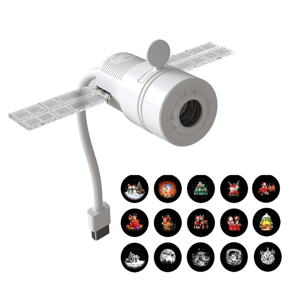 Star Projector Night Light 2 in 1 USB Galaxy Lamp 360 Flexible Gooseneck 5 Film Cards Kids Bedroom Ceiling Atmosphere
