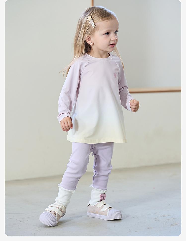 David Bella Children's Long Sleeve T-shirt Autumn Wear Girls' Sunscreen Base Shirt Baby Girl Gradient Top