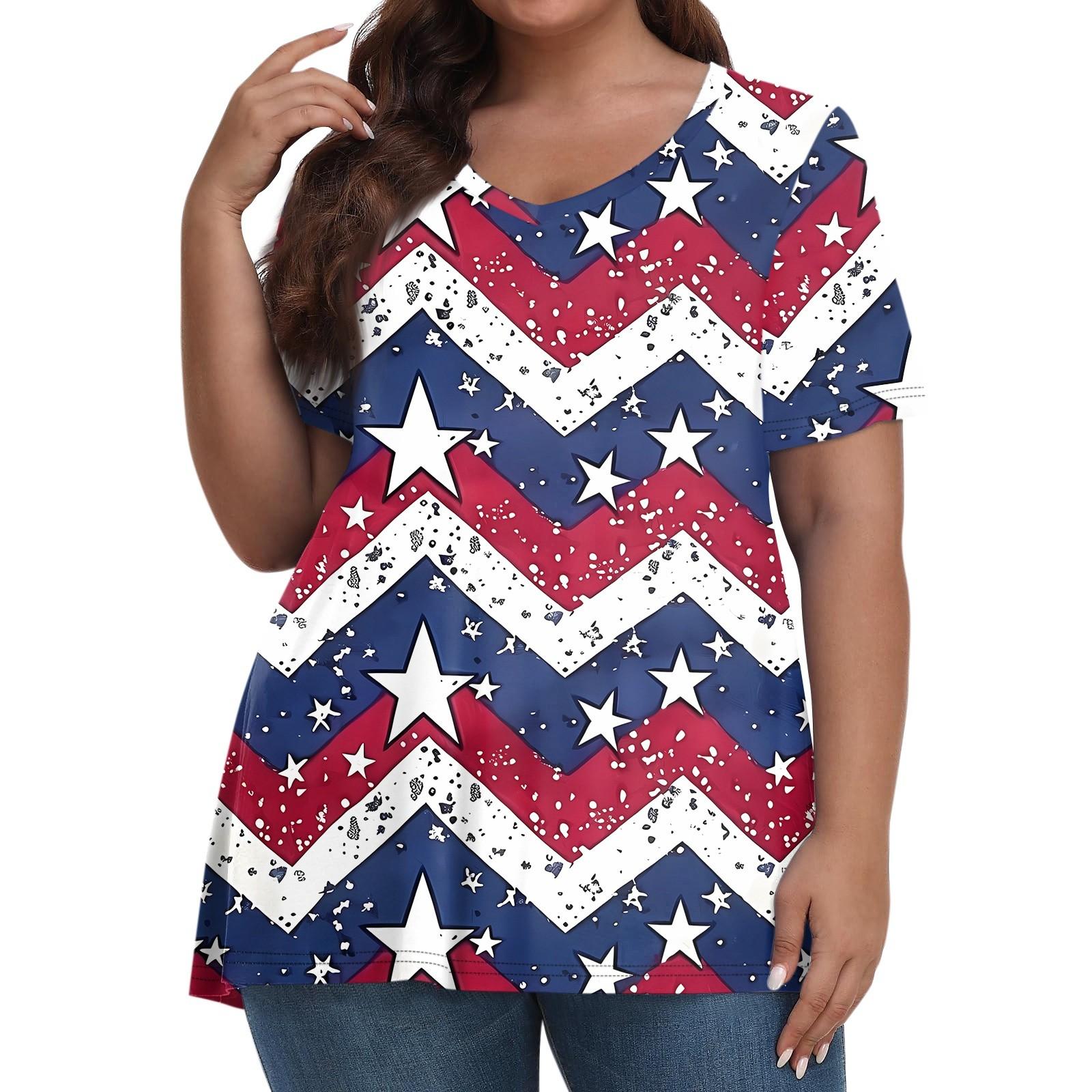 

Женские топы больших размеров, шорты с рукавами, рубашки с V-образным вырезом, повседневная одежда, топы с принтом XL