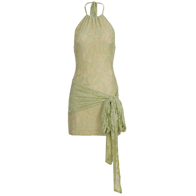 Elegant Lace Halter Dress: Sexy, Slim-Fit & Stylish S