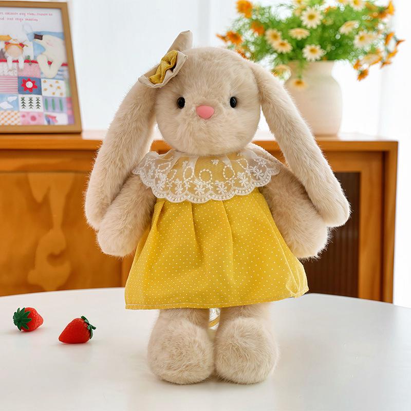 Long-eared Rabbit Plush Toy Skirt-Wearing Doll - Children's Gift