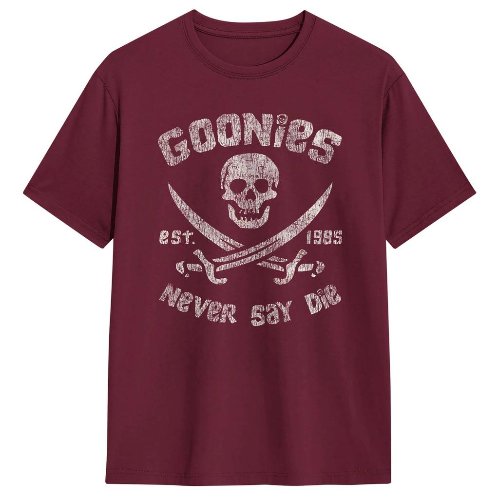 The Goonies Never Say Die Worn Out TShirt for Men Novelty 100 Cotton Tee Shirt O Neck Short Sleeve T Shirt Gift Idea Clothing