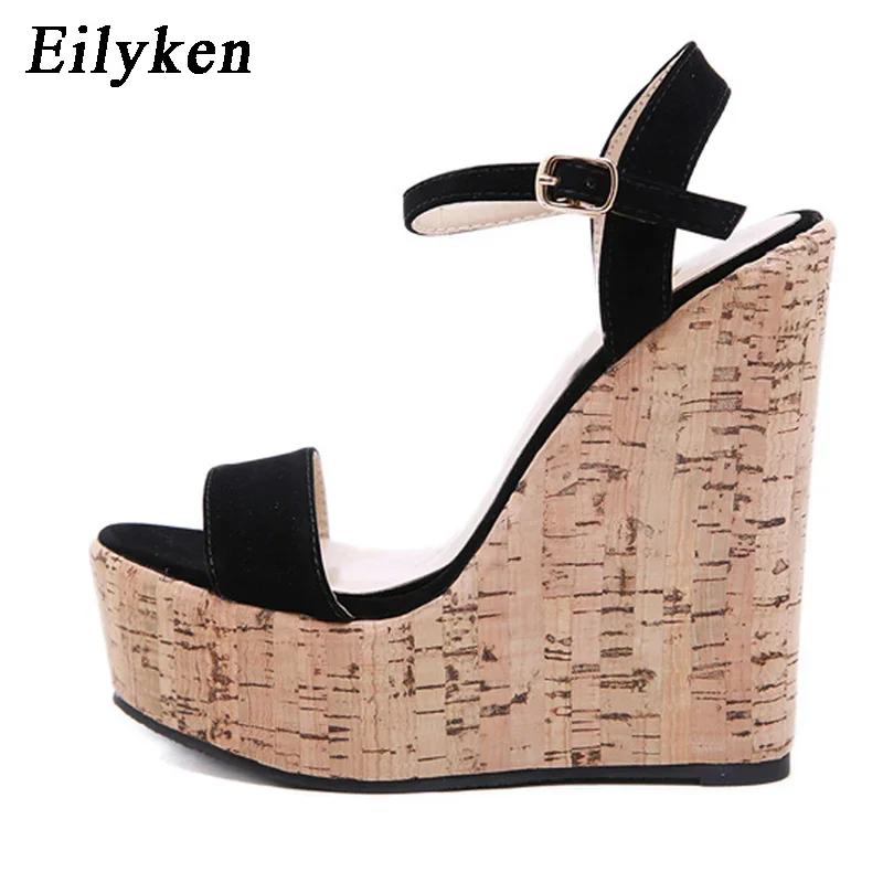 Fashion Eilyken New Fashion Platform Wedges Women Sandals Street Style High Heels Buckle Strap Female Summer Shoes Size 35-40