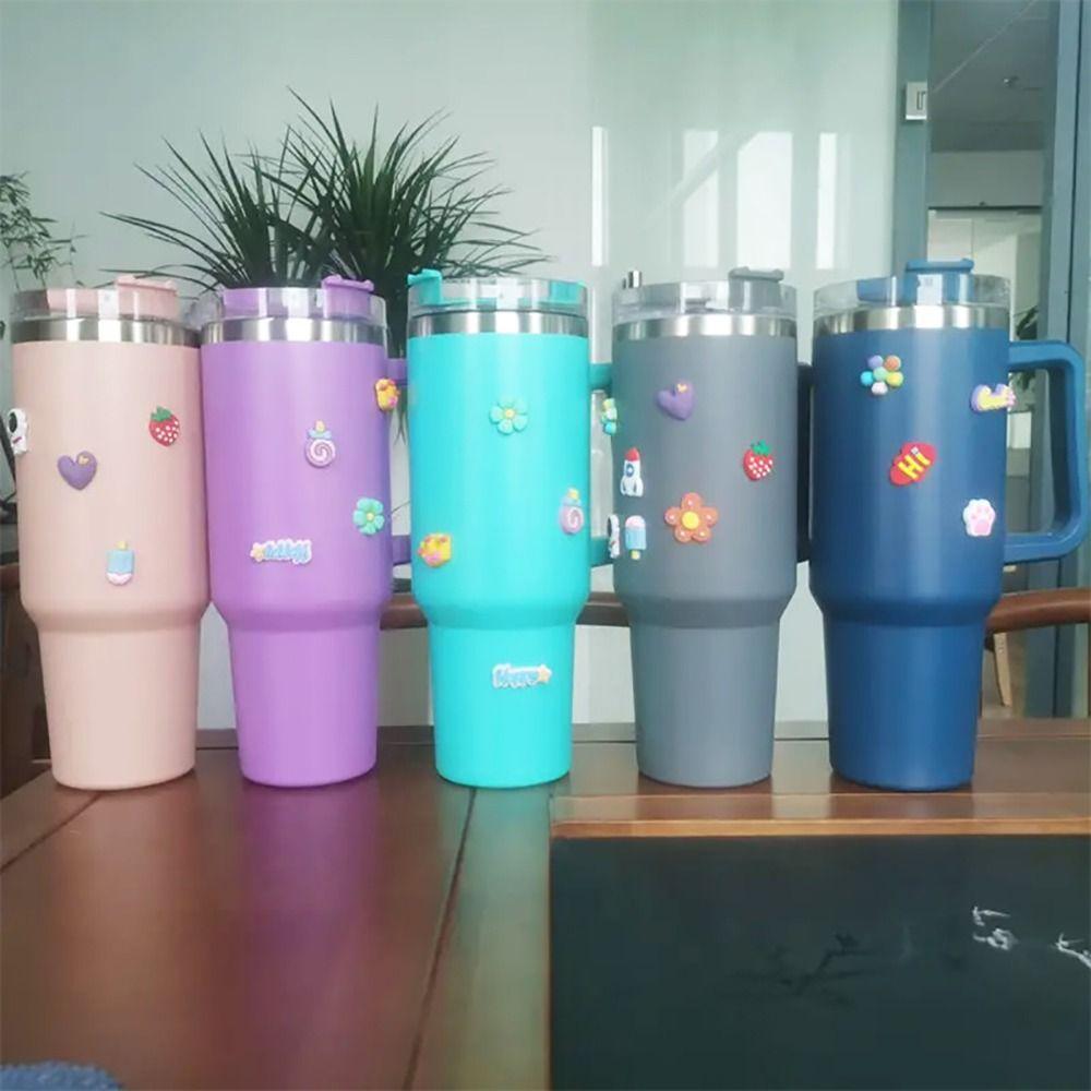 4Pcs/Pack Hard Resin Soft Rubber Water Cup Stickers  For Water Bottle/Phone Case/Refrigerator