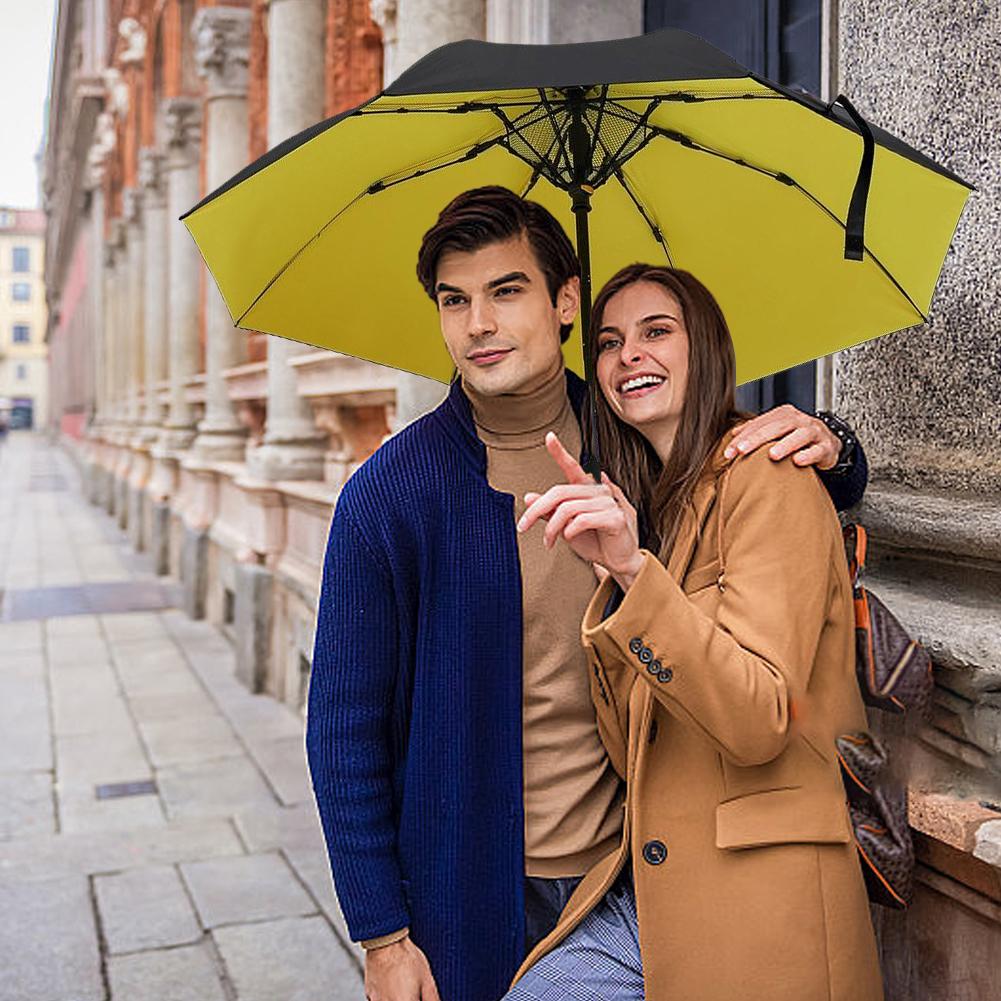 Umbrella with Fan USB Rechargeable UV Protection Umbrella Multi-Function Long Handle Umbrella for Daily Rain Protection