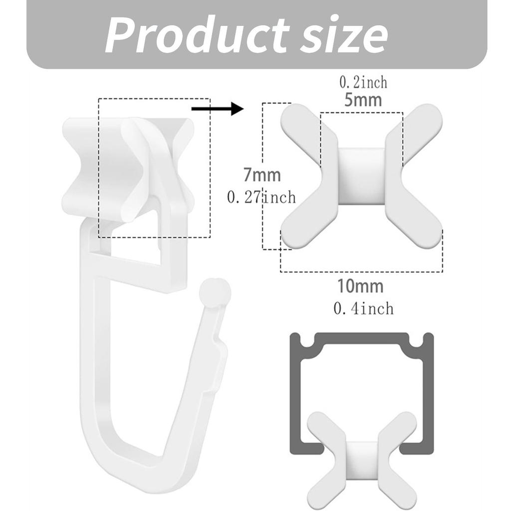 50pcs Durability Curtain Hooks Curtain Gliders Compatibles Most Curtain Rails For Seamlessly Movement