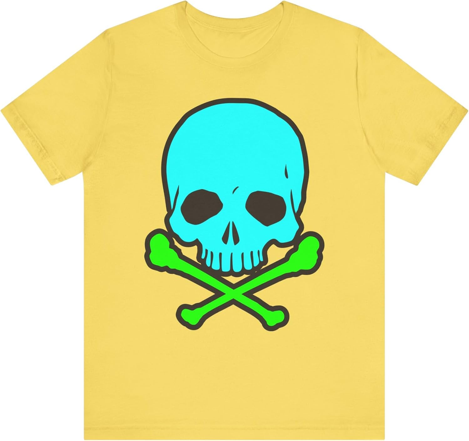 Blue Skull Graphic Design Tee, Skull Shirt, Vintage Tees, Art Design T-Shirt, Vintage Graphic Tee, Art Shirts with Skulls S