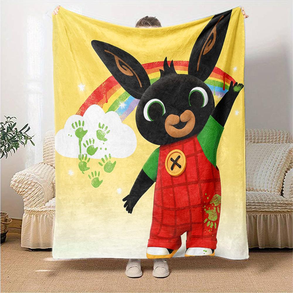 1pc Bing Bunny3 Blanket, Gift, for Men and Women, Soft Blanket, Good for Sofa Bed Couch Travel, Lightweight Flannel Blanket