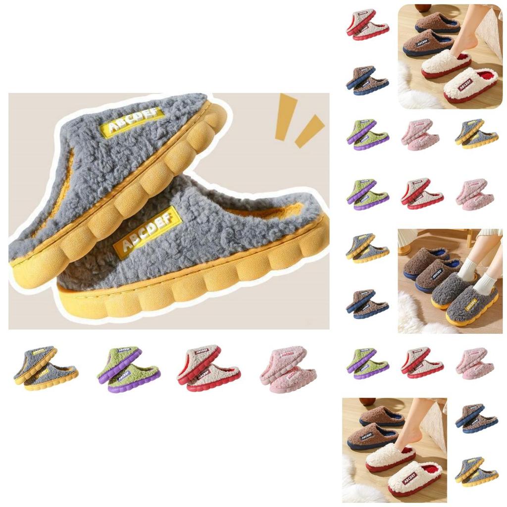 Thickened Warm Cotton Slippers Unisex Indoor Home Slippers For Winter