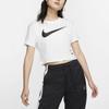 Nike Sportswear Swoosh Logo Casual Crop Top Women Tops White CJ3765-100