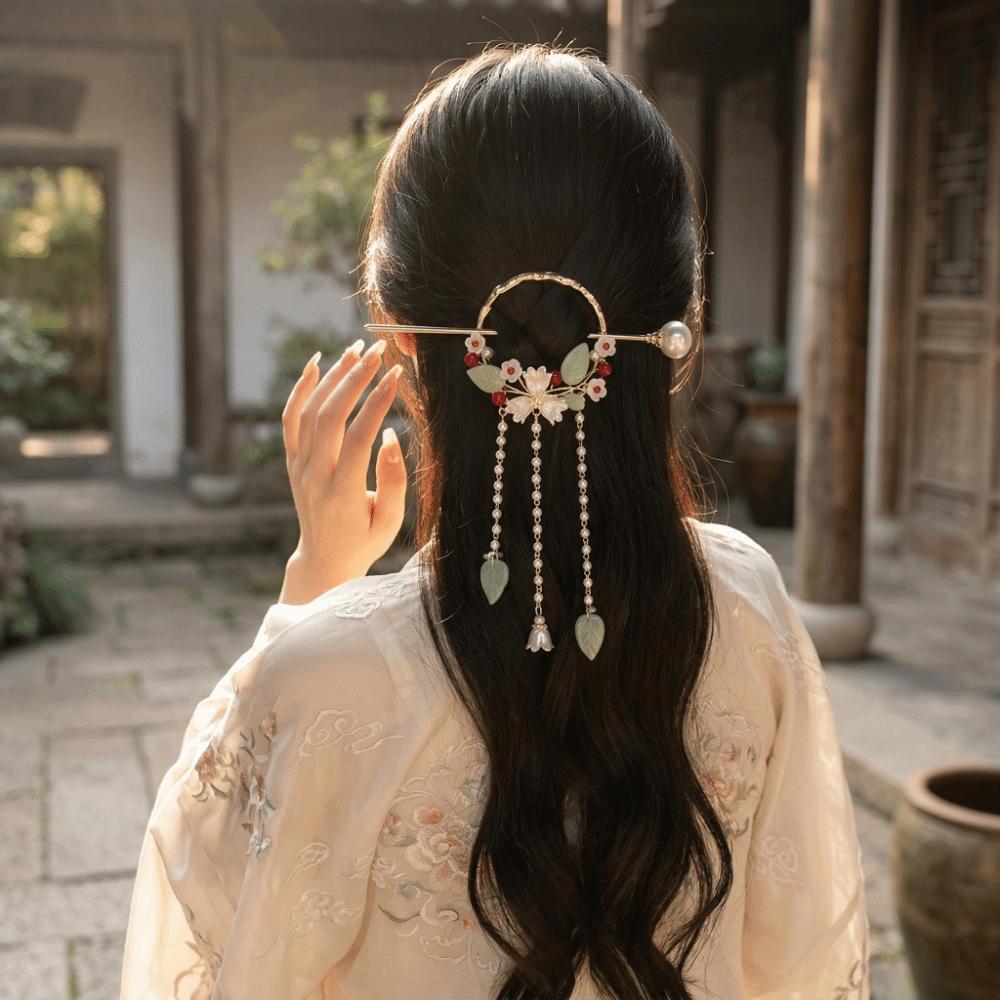 Elegant Floral Hair Accessory Vintage Pearls Hair Sticks Gift Hanfu Hairpin  Festivals