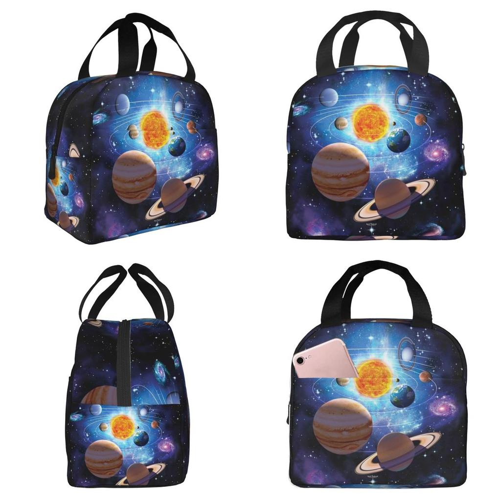 Solar System Space Planets Universe Insulated Lunch Bag for Kids School Cooler Thermal Food Box Tote Lunch Boxes Container