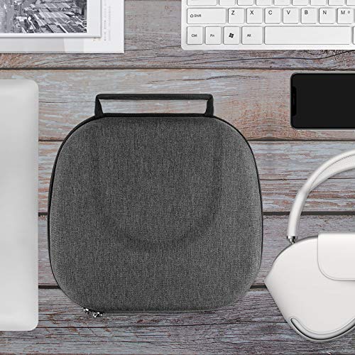 Geekria Case Shield Headphone Case, Compatible Hard Shell Travel Case for Apple AirPods Max with Storage Pouch (Dark Gray)