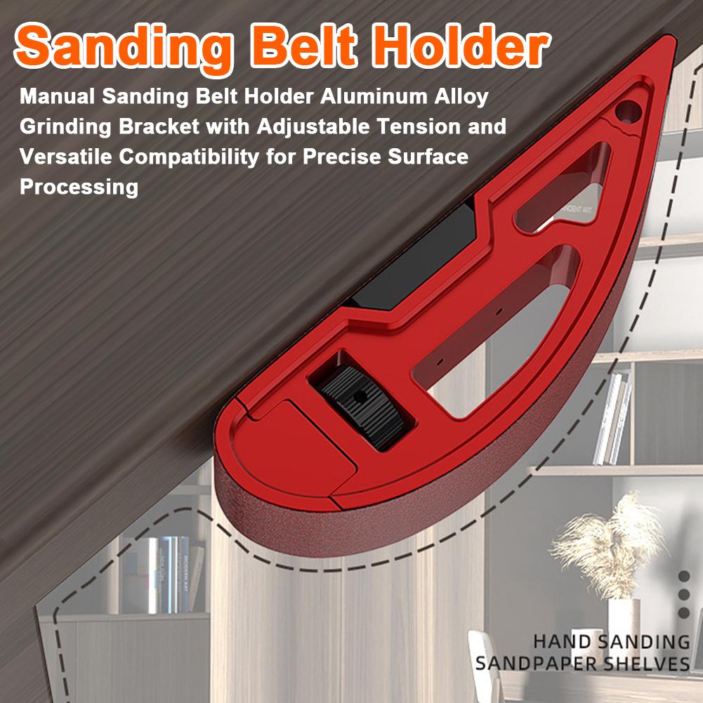 Manual Sanding Belt Holder Aluminum Alloy Grinding Bracket with Adjustable Tension and Versatile Compatibility for