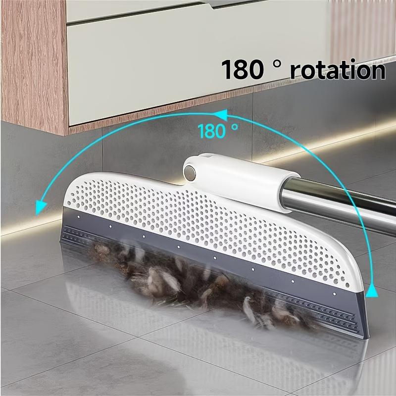 Rubber Floor Broom, Household Rubber Scraper with TRP Soft Silicone Blade for Bathroom Tiles, Garage Concrete, Shower Glass, and Window Cleaning