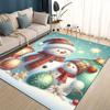Cartoon Santa Claus Merry Christmas Snowman New Year Gift Carpet Rug for Living Room Bedroom Home Sofa Decoration,Non-slip Mat