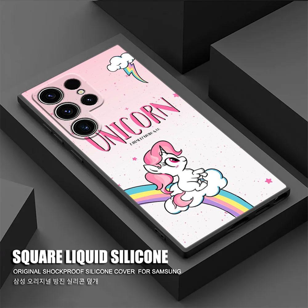 Cute Rainbow Unicorn S26Ultra Case For Samsung Galaxy S26 S25 S24 S23 S20 S21 FE S22 Ultra S25 Plus 5G Cases Soft Phone Cover