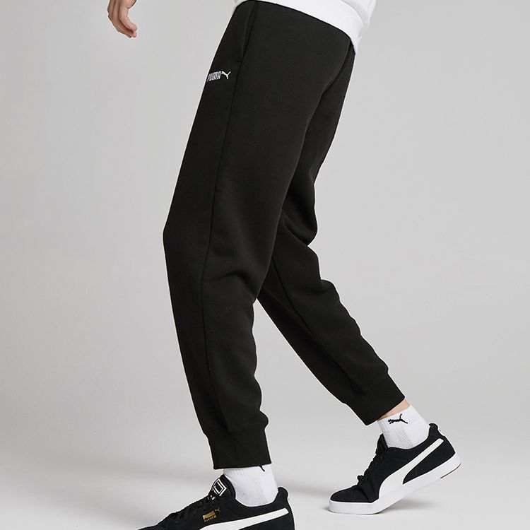 Puma Solid Color Logo Jogger Sweatpants Men Bottoms Black 534366-01