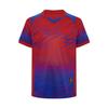 Jungen Fußball Trainingsanzug V-Ausschnitt Kurzarm Kontrastfarben Print T-Shirt Kordelzug Elastischer Bund Shorts