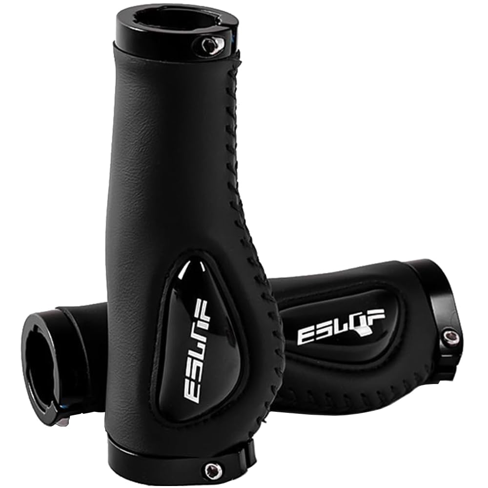 

HEROUT Bicycle Handlebar Silicone Cushion Straight Handlebar Synthetic Easy Ergo 22mm Inner for Cross Mountain and BMX Bikes Grips, Shock-Absorbing,