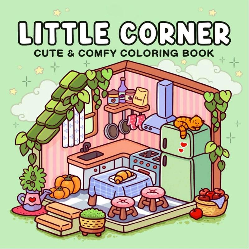 Relaxing Coloring Books Arts Beginners Handicraft DIY Drawing Cozy Friends Book Bold Easy-to-follow Patterns