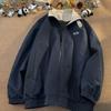 Women's Spring and Autumn Retro Standing Collar Solid Color Loose Jacket Casual Comfortable Windproof Jacket