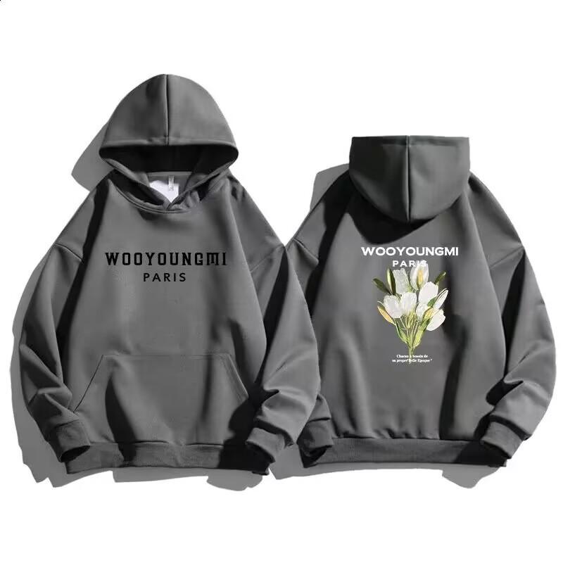 Mens Hooded Cotton Blend Sweatshirt With Printed Design Regular Fit Casual Wear