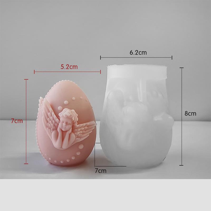 Easter Egg Silicone Candle Mold Aromatherapy Plaster DIY Craft Candles Making Tools Ornaments Embossed Flower Egg Mold