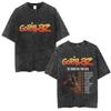 Gewaschenes Vintage Rockband Gorillaz The Mountain Tour T-Shirt Herren Damen Hip Hop Mode Übergroßes T-Shirt Herren Streetwear