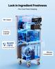 Commercial Ice Cream Machine, 20-28L/H Yield, 2200W 3-Flavor Freestanding Soft Serve Ice Cream Maker with 2 X 6L Hoppers & Built-In Puffing Pump,