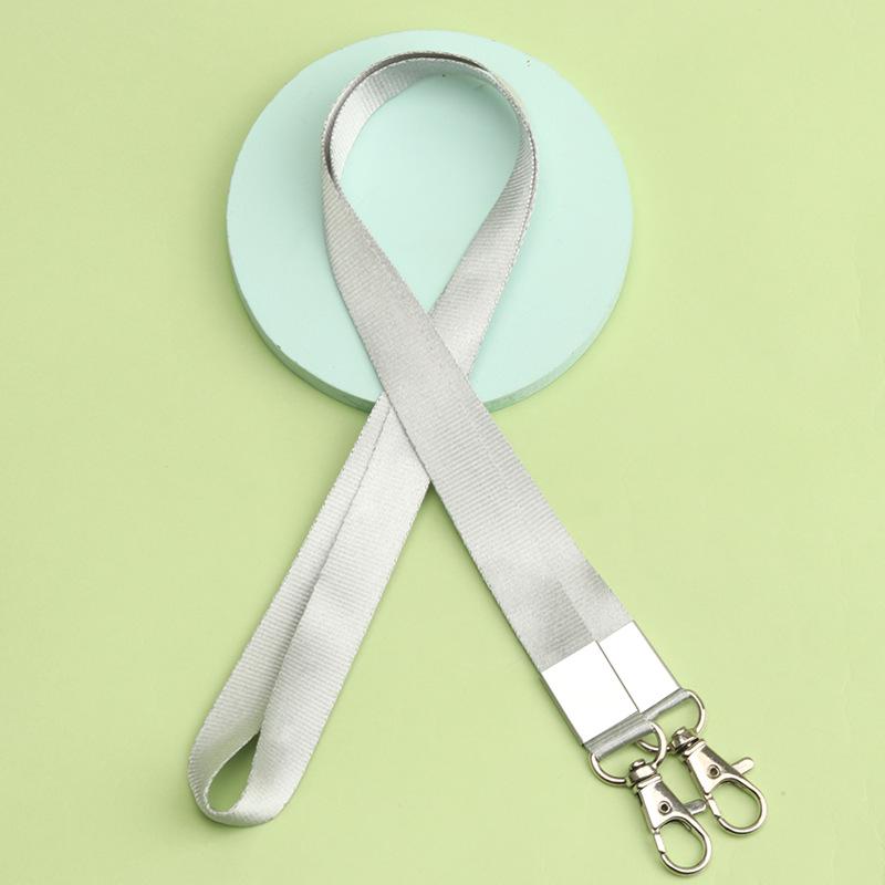 Double Hook ID Badge Lanyard with Double Buckle and Dual Clip Holder