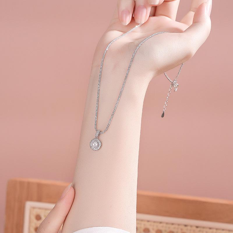 Tichya Brilliant Starry Sky Necklace for Women - S925 Sterling Silver, Versatile, Zircon Stars Clavicle Chain 925 Sterling Silver