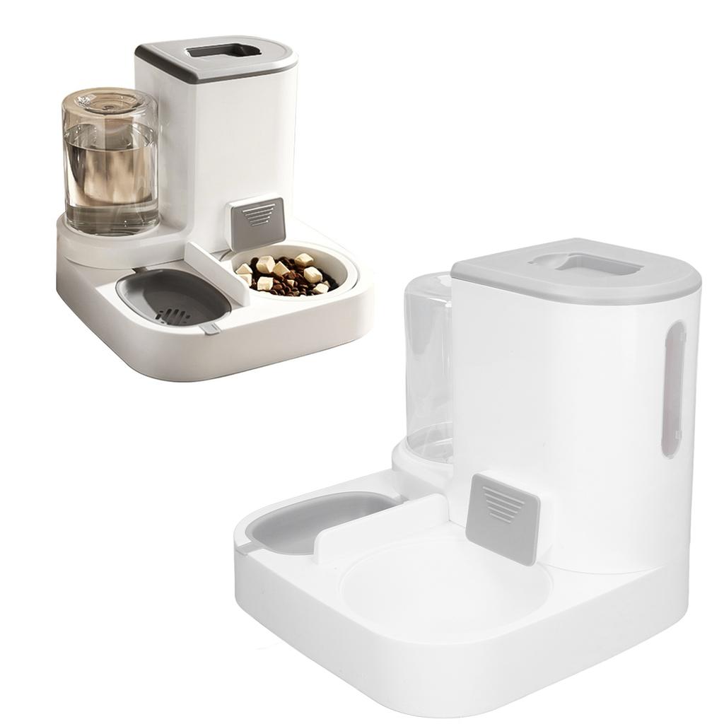 Pets Automatic Feeder Waterer Set Multifunction 2 in 1 One Piece Large Capacity Cat Waterer Feeder for Indoor