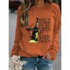 Tops for Women Halloween Print Round Neck Long Sleeve T-shirt Fall Casual Slim Pullover Women's Long Sleeve Top